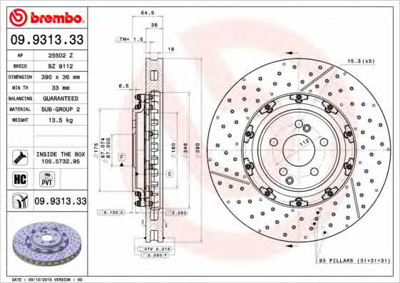 Breco BZ 9112 Тормозной диск передний вентилируемый BZ9112: Отличная цена - Купить в Польше на 2407.PL!