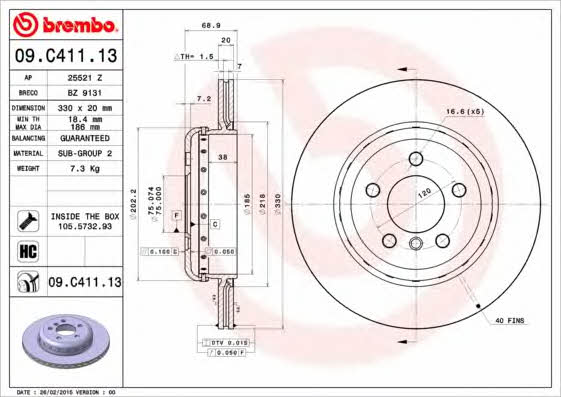 Breco BZ 9131 Тормозной диск задний вентилируемый BZ9131: Отличная цена - Купить в Польше на 2407.PL!