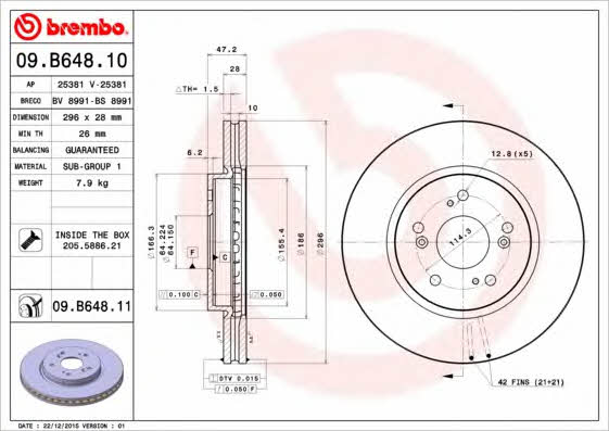 Breco BS 8991 Диск гальмівний передній вентильований BS8991: Приваблива ціна - Купити у Польщі на 2407.PL!