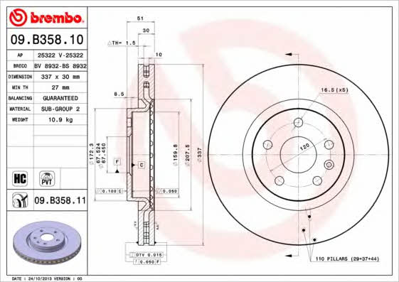Breco BS 8932 Тормозной диск передний вентилируемый BS8932: Отличная цена - Купить в Польше на 2407.PL!