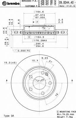 Brembo Innenbelüftete Bremsscheibe vorne – Preis 214 PLN