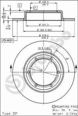 Brembo 08.3030.10 Bremsscheibe hinten, unbelüftet 08303010: Kaufen Sie zu einem guten Preis in Polen bei 2407.PL!