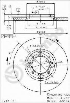 Unbelüftete Bremsscheibe vorne Brembo 08.4251.10