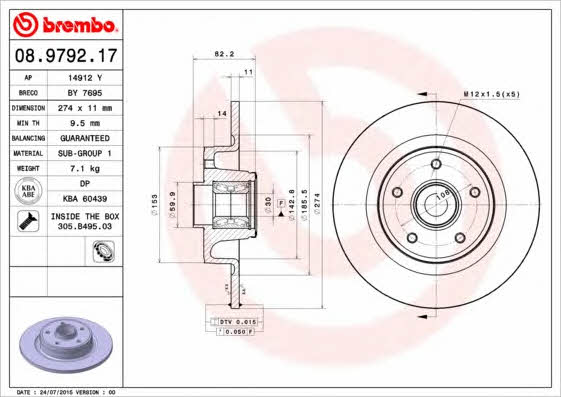 Buy Brembo 08979217 – good price at 2407.PL!