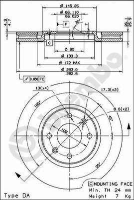 Купити Brembo 09692514 – суперціна на 2407.PL!