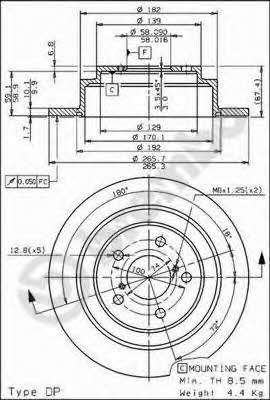 Bremsscheibe hinten, unbelüftet Brembo 08.6897.14