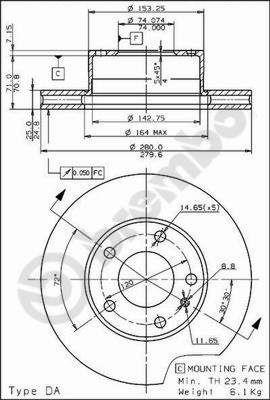 Brembo 09.5588.10 Диск гальмівний передній вентильований 09558810: Приваблива ціна - Купити у Польщі на 2407.PL!