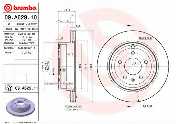 Купить Brembo 09A62910 – отличная цена на 2407.PL!