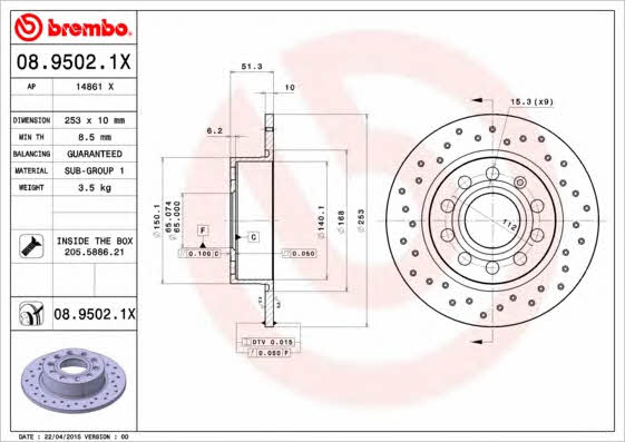 Buy Brembo 08.9502.1X at a low price in Poland!