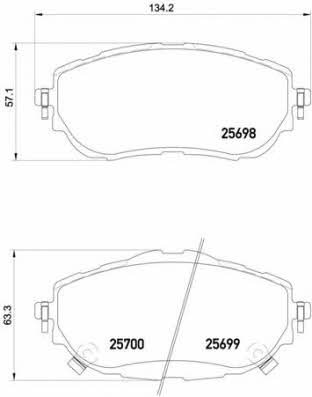 Гальмівні колодки, комплект Brembo P 83 150