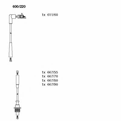 Bremi 600/220 Ignition cable kit 600220: Buy near me in Poland at 2407.PL - Good price!