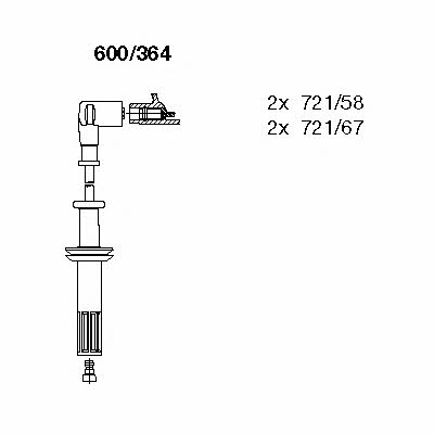 Bremi 600/364 Ignition cable kit 600364: Buy near me in Poland at 2407.PL - Good price!