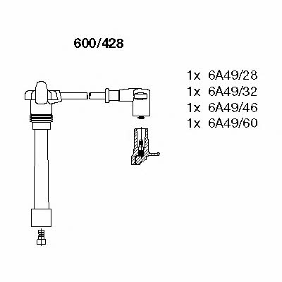 Bremi 600/428 Ignition cable kit 600428: Buy near me in Poland at 2407.PL - Good price!