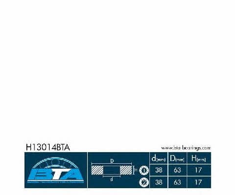 BTA H13014BTA Подшипник передней ступицы колеса, комплект H13014BTA: Отличная цена - Купить в Польше на 2407.PL!
