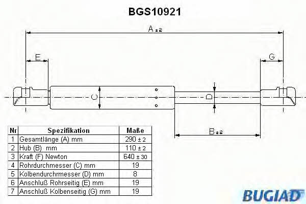 Bugiad BGS10921 Sprężyna gazowa pokrywy silnika BGS10921: Atrakcyjna cena w Polsce na 2407.PL - Zamów teraz!