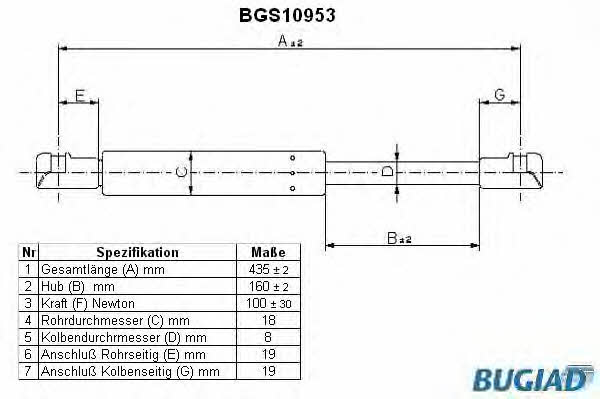 Bugiad BGS10953 Sprężyna gazowa tylnej szyby BGS10953: Dobra cena w Polsce na 2407.PL - Kup Teraz!