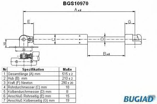 Bugiad BGS10970 Sprężyna gazowa pokrywy silnika BGS10970: Atrakcyjna cena w Polsce na 2407.PL - Zamów teraz!