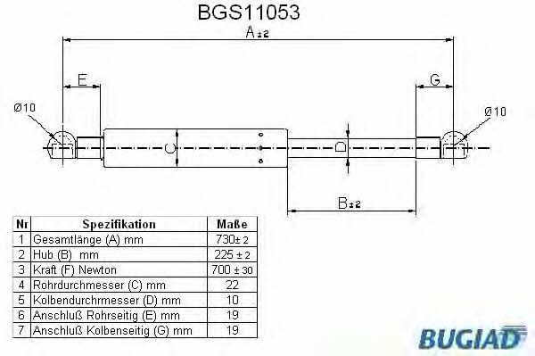 Bugiad BGS11053 Sprężyna gazowa bagażnika BGS11053: Atrakcyjna cena w Polsce na 2407.PL - Zamów teraz!