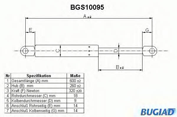 Bugiad BGS10095 Gasfeder, Koffer-/Laderaum BGS10095: Kaufen Sie zu einem guten Preis in Polen bei 2407.PL!