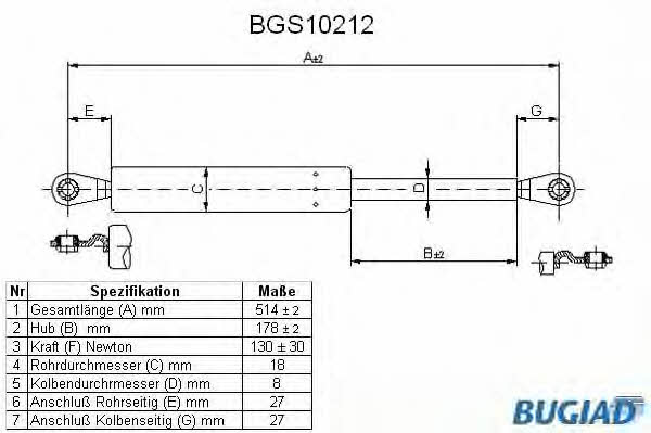 Bugiad BGS10212 Gasfeder, Koffer-/Laderaum BGS10212: Kaufen Sie zu einem guten Preis in Polen bei 2407.PL!