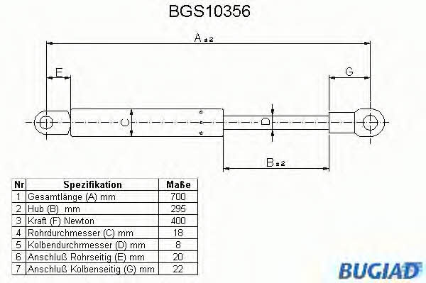 Bugiad BGS10356 Gasfeder, Koffer-/Laderaum BGS10356: Kaufen Sie zu einem guten Preis in Polen bei 2407.PL!