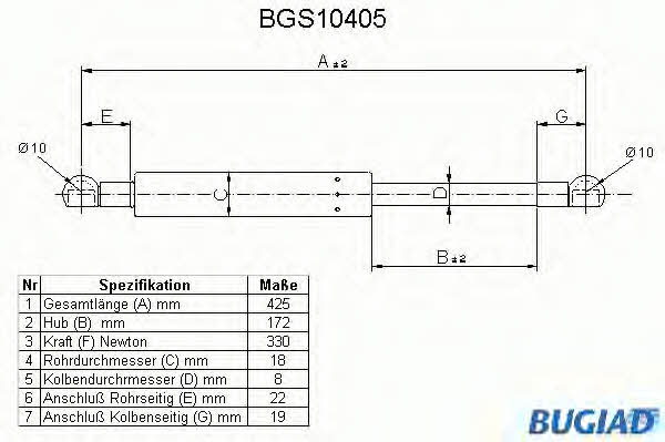 Bugiad BGS10405 Gasfeder, Koffer-/Laderaum BGS10405: Kaufen Sie zu einem guten Preis in Polen bei 2407.PL!