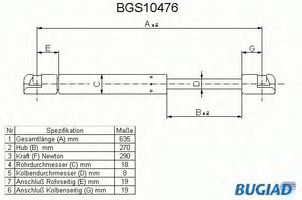 Bugiad BGS10476 Sprężyna gazowa bagażnika BGS10476: Dobra cena w Polsce na 2407.PL - Kup Teraz!