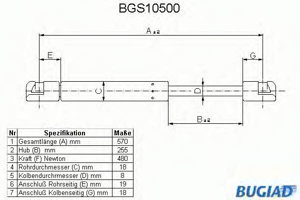 Bugiad BGS10500 Gasfeder, Koffer-/Laderaum BGS10500: Kaufen Sie zu einem guten Preis in Polen bei 2407.PL!