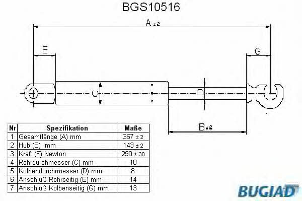 Bugiad BGS10516 Gasfeder, Koffer-/Laderaum BGS10516: Kaufen Sie zu einem guten Preis in Polen bei 2407.PL!