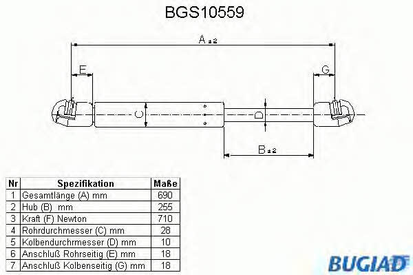 Bugiad BGS10559 Gas Spring, boot-/cargo area BGS10559: Buy near me in Poland at 2407.PL - Good price!