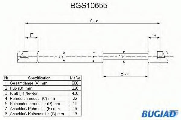 Bugiad BGS10655 Gasfeder, Koffer-/Laderaum BGS10655: Kaufen Sie zu einem guten Preis in Polen bei 2407.PL!