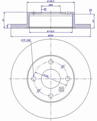 Car 142.896 Unventilated front brake disc 142896: Buy near me in Poland at 2407.PL - Good price!