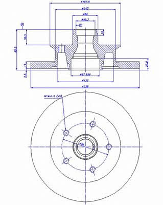 Car 142.704 Unventilated front brake disc 142704: Buy near me in Poland at 2407.PL - Good price!