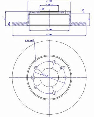 Car 142.326 Unventilated front brake disc 142326: Buy near me in Poland at 2407.PL - Good price!