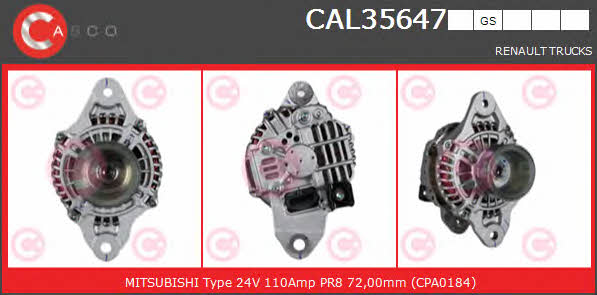 Casco CAL35647GS Alternator CAL35647GS: Buy near me in Poland at 2407.PL - Good price!