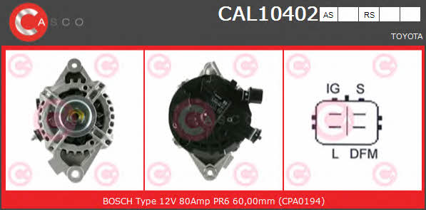 Casco CAL10402AS Alternator CAL10402AS: Buy near me in Poland at 2407.PL - Good price!