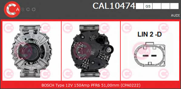 Casco CAL10474GS Alternator CAL10474GS: Buy near me in Poland at 2407.PL - Good price!