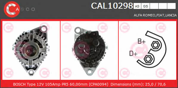 Casco CAL10298AS Alternator CAL10298AS: Buy near me in Poland at 2407.PL - Good price!