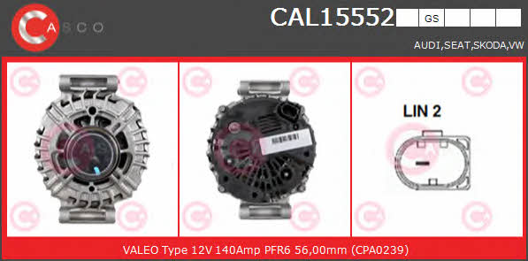 Casco CAL15552GS Alternator CAL15552GS: Buy near me in Poland at 2407.PL - Good price!