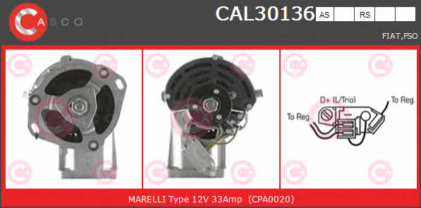 Casco CAL30136AS Генератор CAL30136AS: Отличная цена - Купить в Польше на 2407.PL!