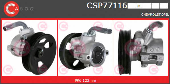 Casco CSP77116GS Hydraulic Pump, steering system CSP77116GS: Buy near me in Poland at 2407.PL - Good price!