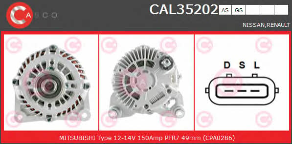 Casco CAL35202AS Alternator CAL35202AS: Buy near me in Poland at 2407.PL - Good price!