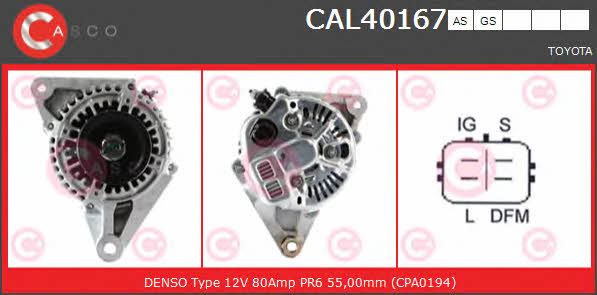 Casco CAL40167GS Alternator CAL40167GS: Buy near me in Poland at 2407.PL - Good price!