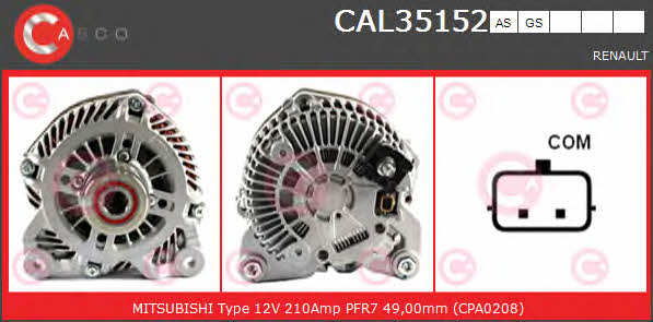 Casco CAL35152AS Alternator CAL35152AS: Buy near me in Poland at 2407.PL - Good price!