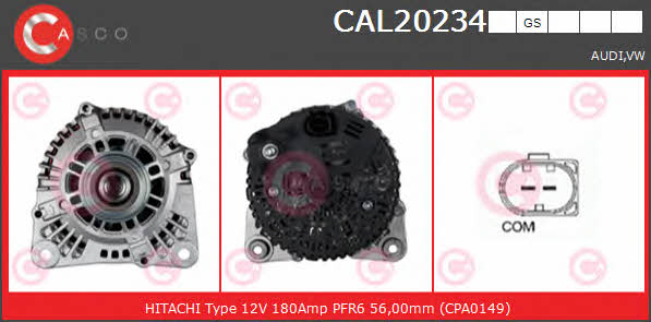 Casco CAL20234GS Alternator CAL20234GS: Buy near me in Poland at 2407.PL - Good price!