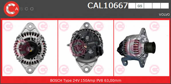Casco CAL10667GS Alternator CAL10667GS: Buy near me in Poland at 2407.PL - Good price!