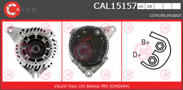 Casco CAL15157AS Alternator CAL15157AS: Buy near me in Poland at 2407.PL - Good price!