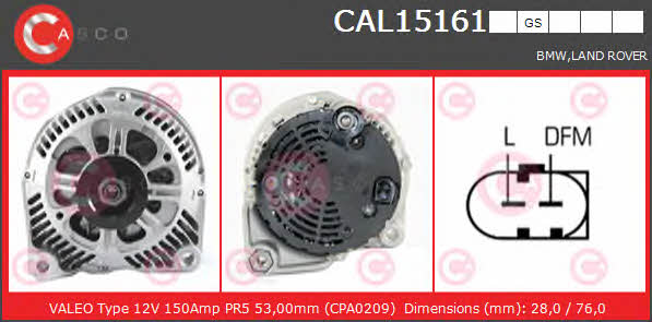Casco CAL15161GS Alternator CAL15161GS: Buy near me at 2407.PL in Poland at an Affordable price!