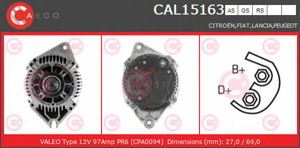 Casco CAL15163AS Alternator CAL15163AS: Buy near me in Poland at 2407.PL - Good price!