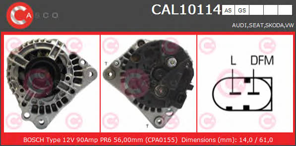 Casco CAL10114AS Alternator CAL10114AS: Buy near me in Poland at 2407.PL - Good price!